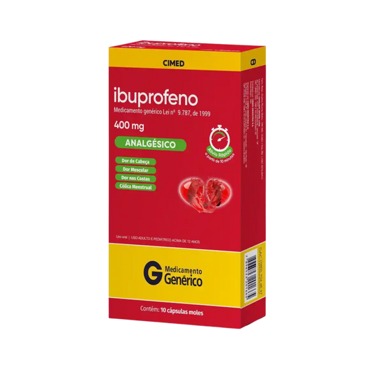 Ibuprofeno 400mg 10 cápsulas moles genérico Airela