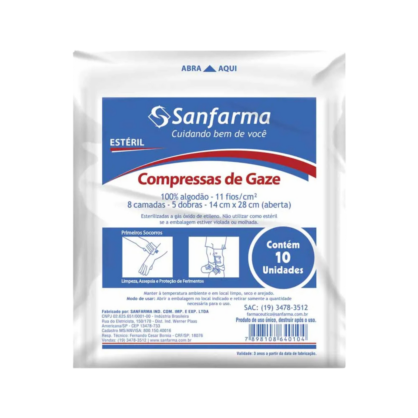 Gaze 11 fios pct c/10