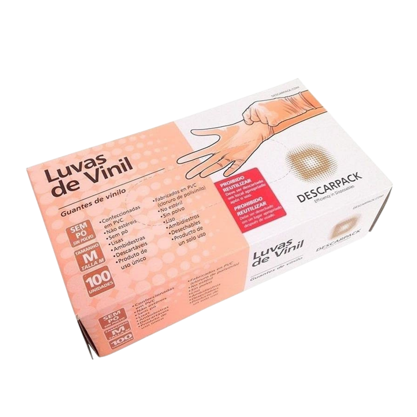 Luva Vinil Sem Pó G Descarpack