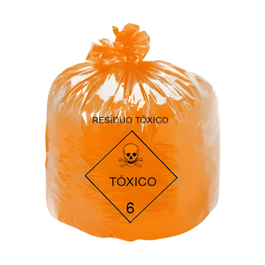 Saco lixo tóxico 30L laranja pct c/50