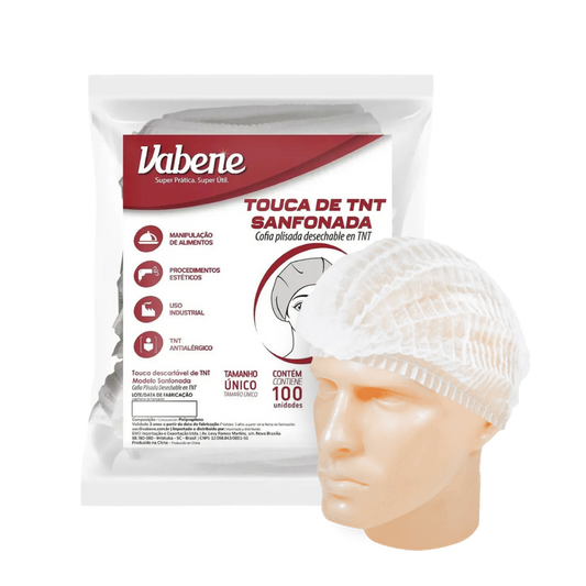 Touca descartável pct c/ 100
